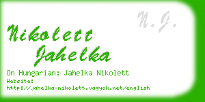 nikolett jahelka business card